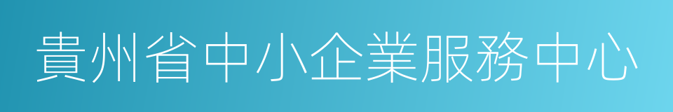 貴州省中小企業服務中心的同義詞