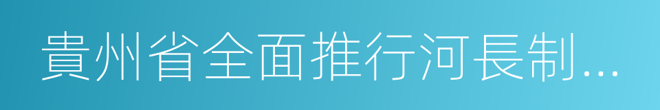 貴州省全面推行河長制總體工作方案的同義詞