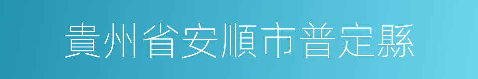 貴州省安順市普定縣的同義詞