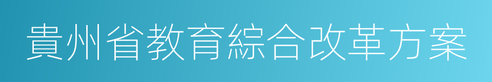 貴州省教育綜合改革方案的同義詞