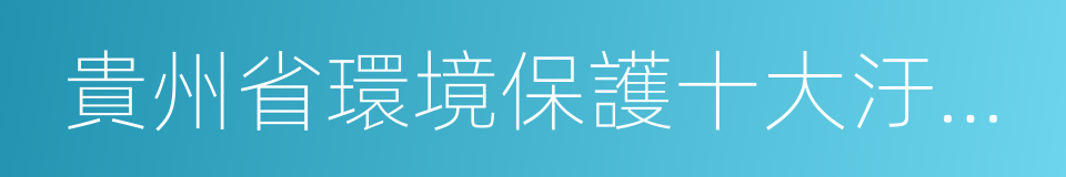 貴州省環境保護十大汙染源治理工程實施方案的同義詞