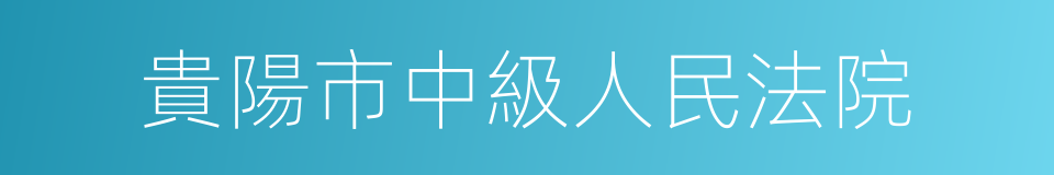 貴陽市中級人民法院的同義詞