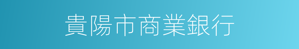 貴陽市商業銀行的同義詞