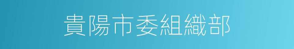 貴陽市委組織部的同義詞