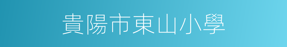 貴陽市東山小學的同義詞