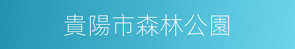 貴陽市森林公園的同義詞