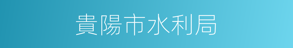 貴陽市水利局的同義詞