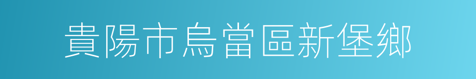 貴陽市烏當區新堡鄉的同義詞