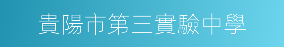 貴陽市第三實驗中學的同義詞