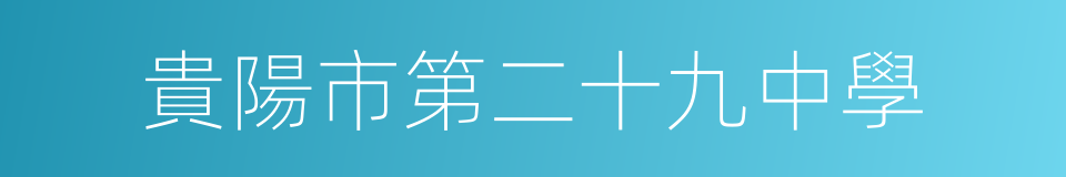 貴陽市第二十九中學的同義詞