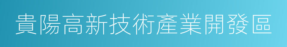 貴陽高新技術產業開發區的同義詞