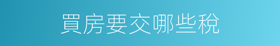買房要交哪些稅的同義詞