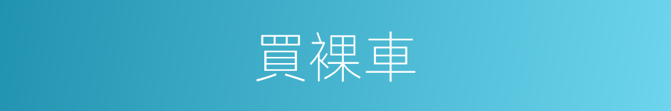 買裸車的同義詞