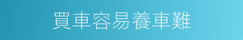 買車容易養車難的同義詞