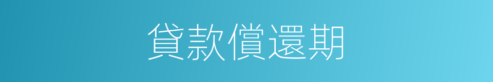 貸款償還期的同義詞