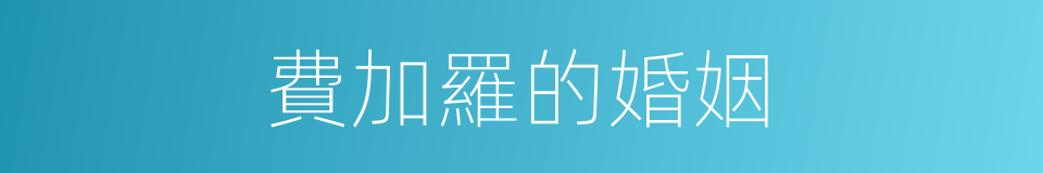 費加羅的婚姻的意思