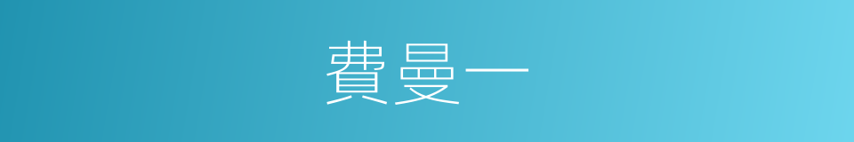 費曼一的同義詞