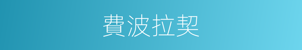 費波拉契的同義詞