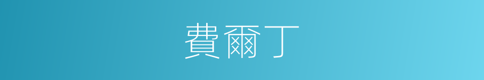 費爾丁的同義詞