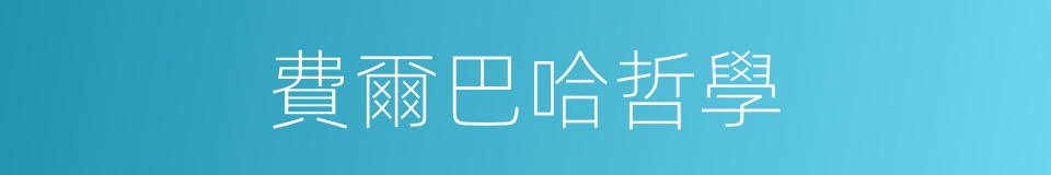 費爾巴哈哲學的同義詞