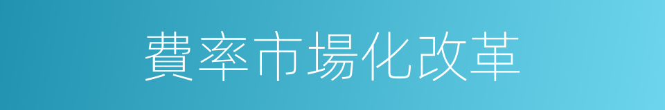 費率市場化改革的同義詞