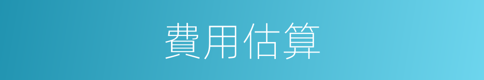 費用估算的同義詞