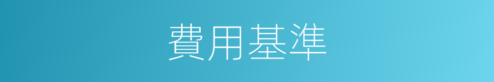 費用基準的同義詞