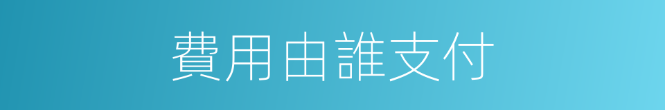 費用由誰支付的同義詞