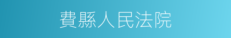 費縣人民法院的同義詞
