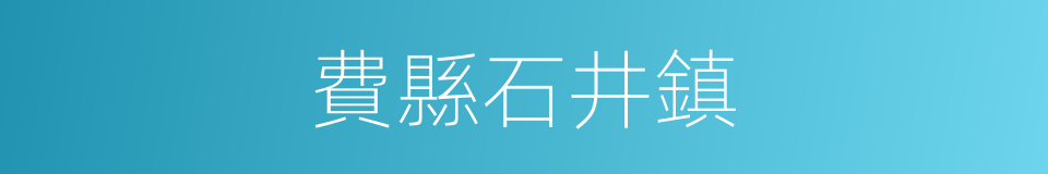 費縣石井鎮的同義詞