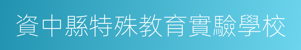 資中縣特殊教育實驗學校的同義詞