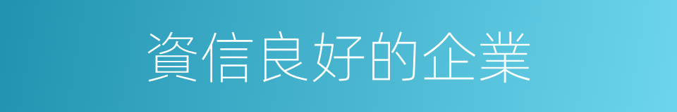 資信良好的企業的同義詞