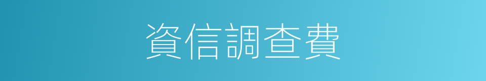 資信調查費的同義詞