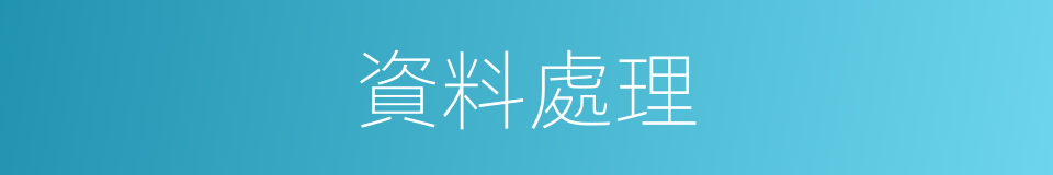 資料處理的同義詞