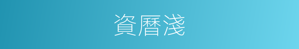 資曆淺的同義詞