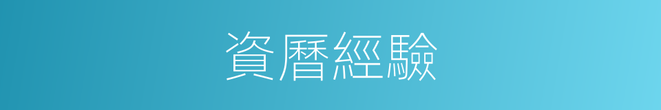 資曆經驗的同義詞