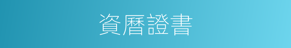 資曆證書的同義詞