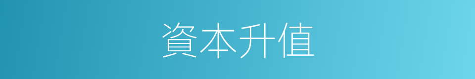 資本升值的同義詞