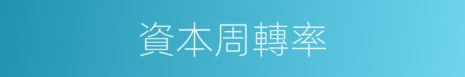 資本周轉率的同義詞