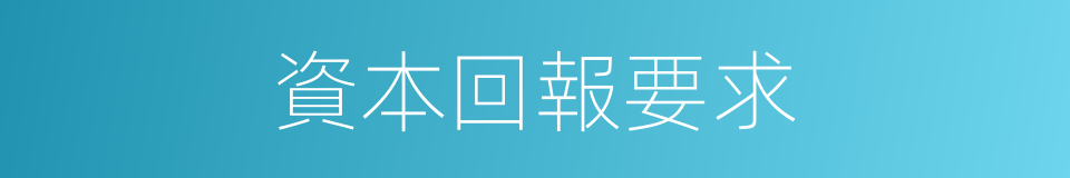 資本回報要求的同義詞