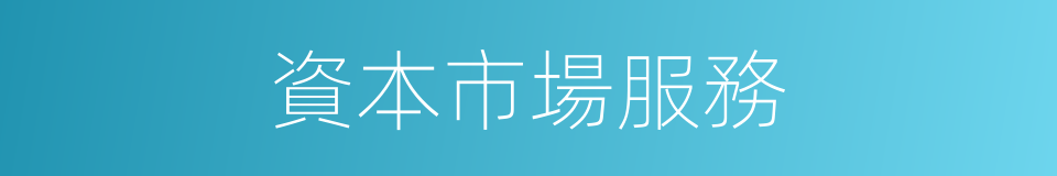 資本市場服務的同義詞