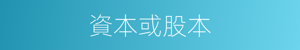 資本或股本的同義詞