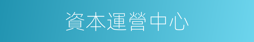 資本運營中心的同義詞