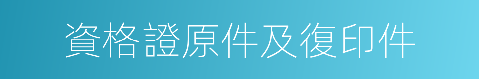 資格證原件及復印件的同義詞