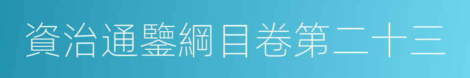 資治通鑒綱目卷第二十三的同義詞