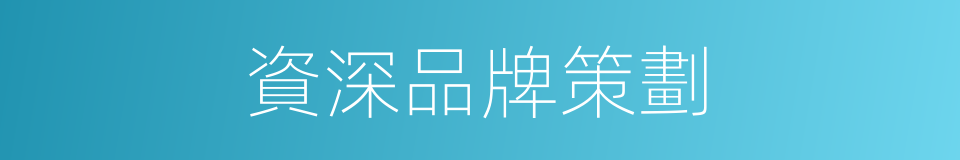 資深品牌策劃的同義詞