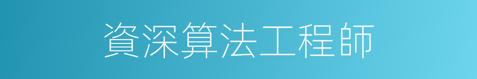 資深算法工程師的同義詞