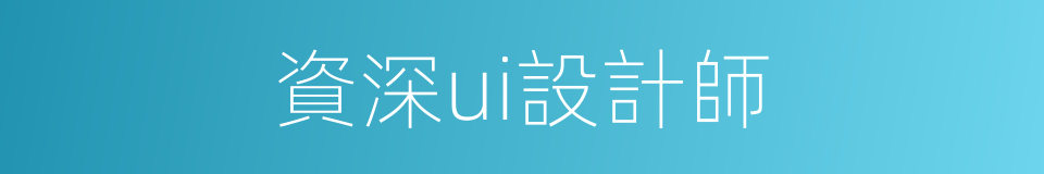 資深ui設計師的同義詞