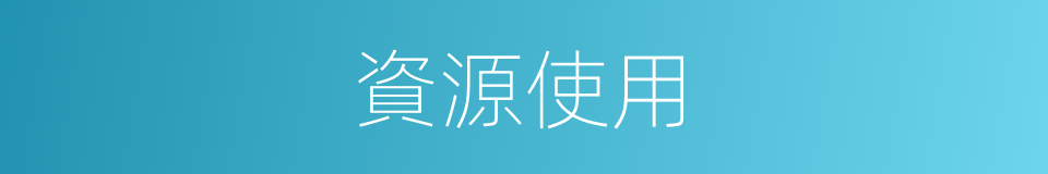 資源使用的同義詞