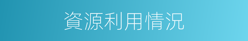 資源利用情況的同義詞